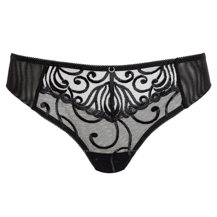 Sheer Thong Panty Gorteks Fiore Black Intimates