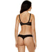 Sheer Thong Panty Gorteks Fiore Black set back