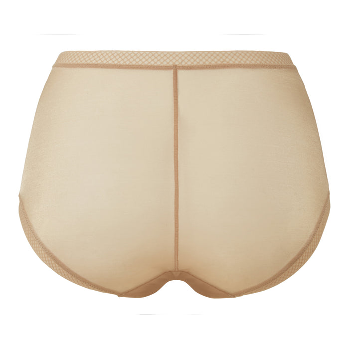 Sheer High Waist Brief Panty Glossies Nude