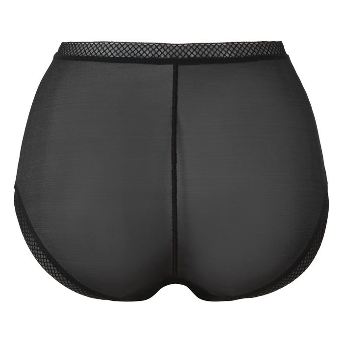 Sheer High Waist Short Panty Glossies Black