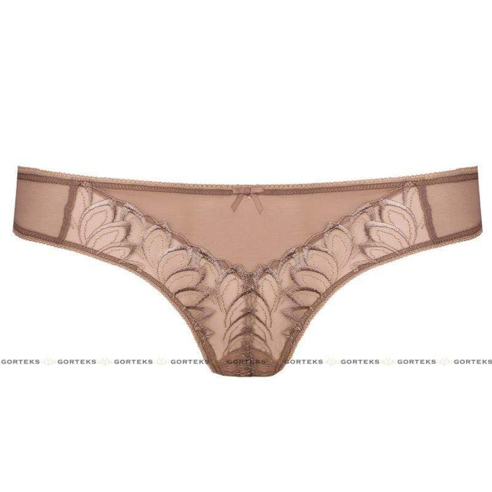Sheer Floral Embroidery Thong Panty Gorteks Dakota