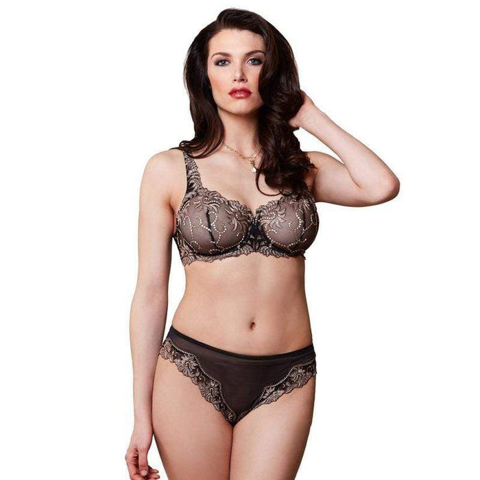 Sheer Mesh Embroidered Demi Bra Lunaire Sevilla Lunaire Lingerie Full Figure Bra