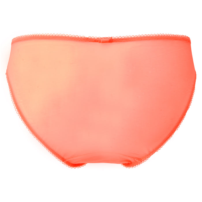 Sheer Mesh Shorts Panty Gossard Superboost Neon Coral Lingerie back view